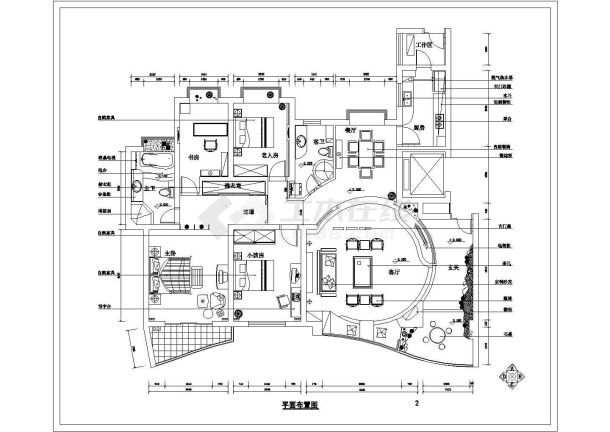 某地区古典风格家具装修cad施工图纸-图二