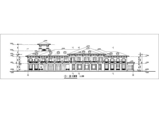 某地区小区公建会所建筑cad设计图纸-图一