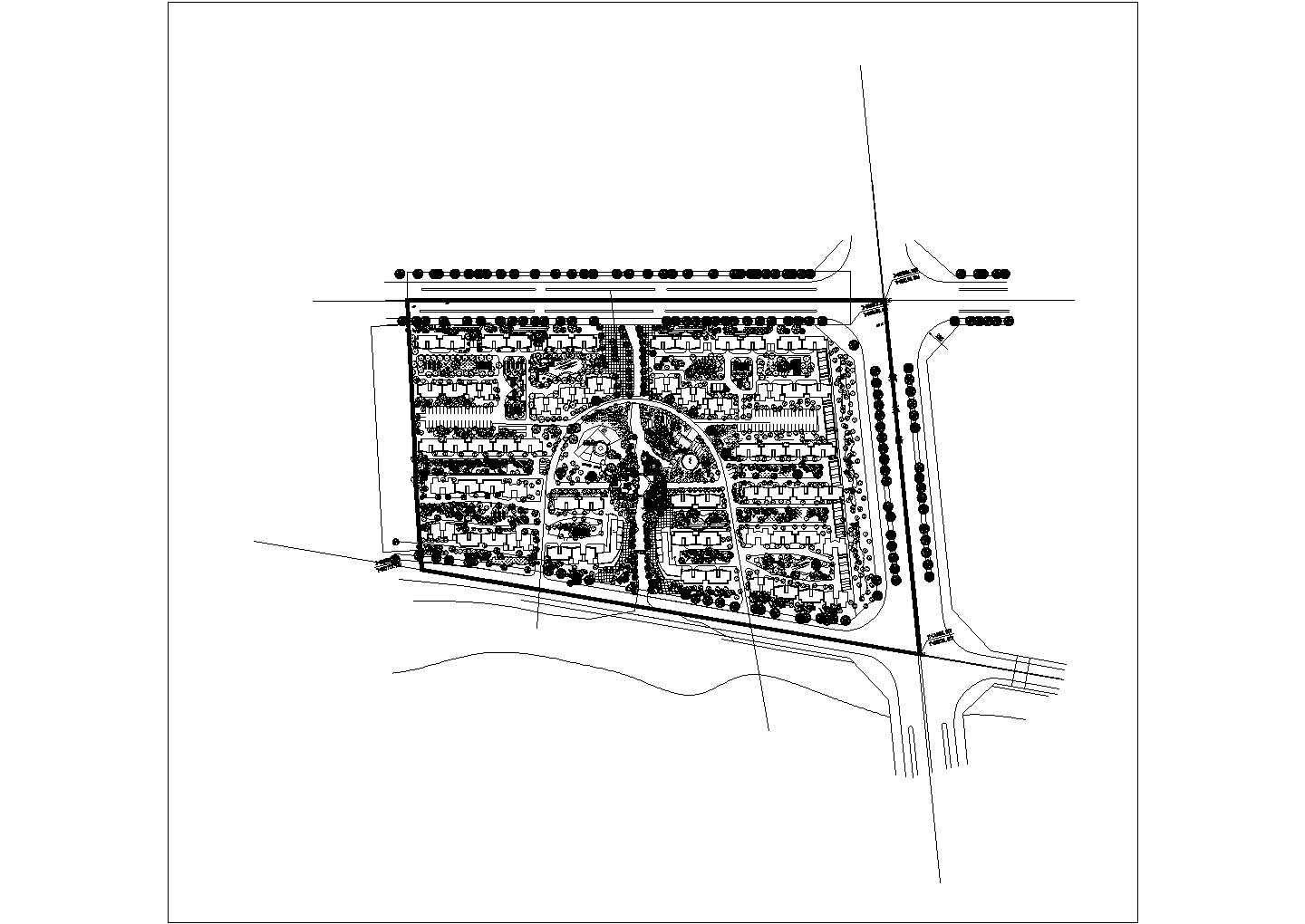 某城市小区规划及景观设计cad图纸全套