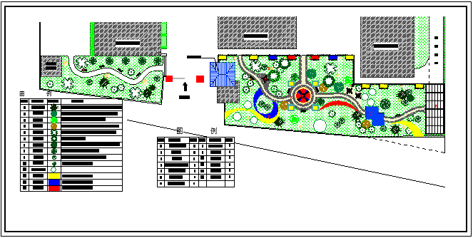 干休所庭院绿化布置平面图_图1