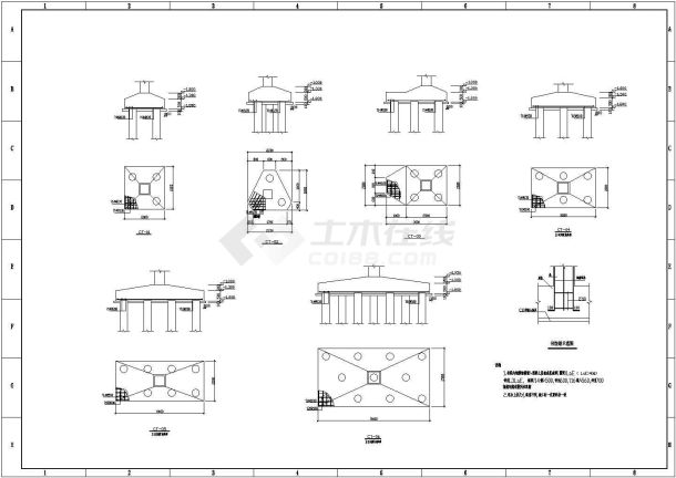 某框架结构建筑工程施工CAD图纸-图二