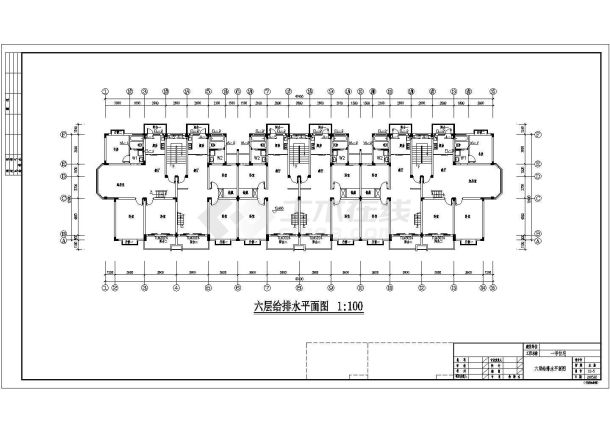 某六层住宅楼给排水cad施工方案图-图二