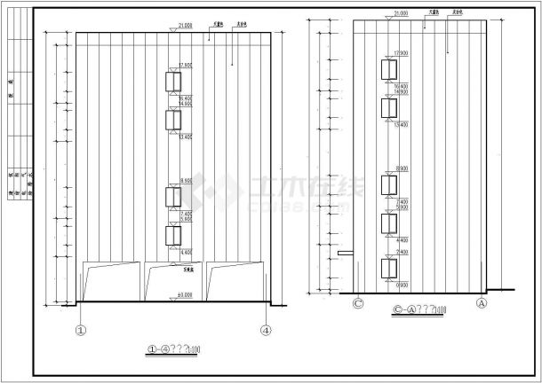 四川某5层钢框架结构厂房方案图纸-图二