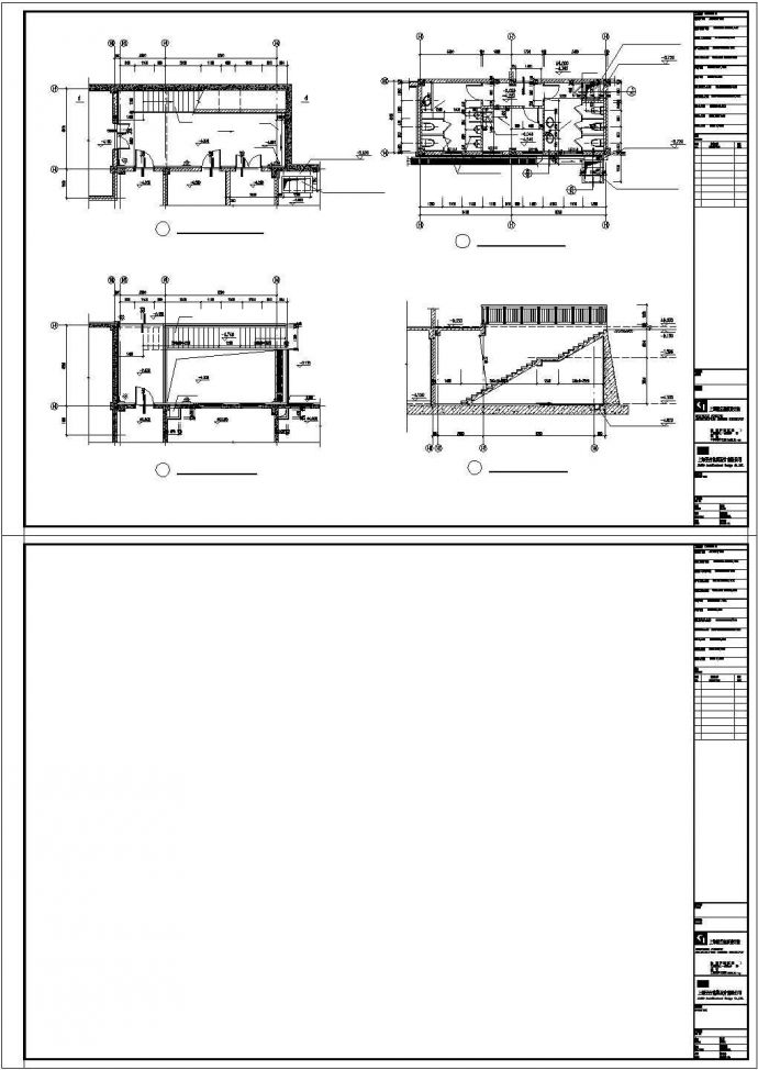 上海某会所建筑施工图纸（标注详细）_图1