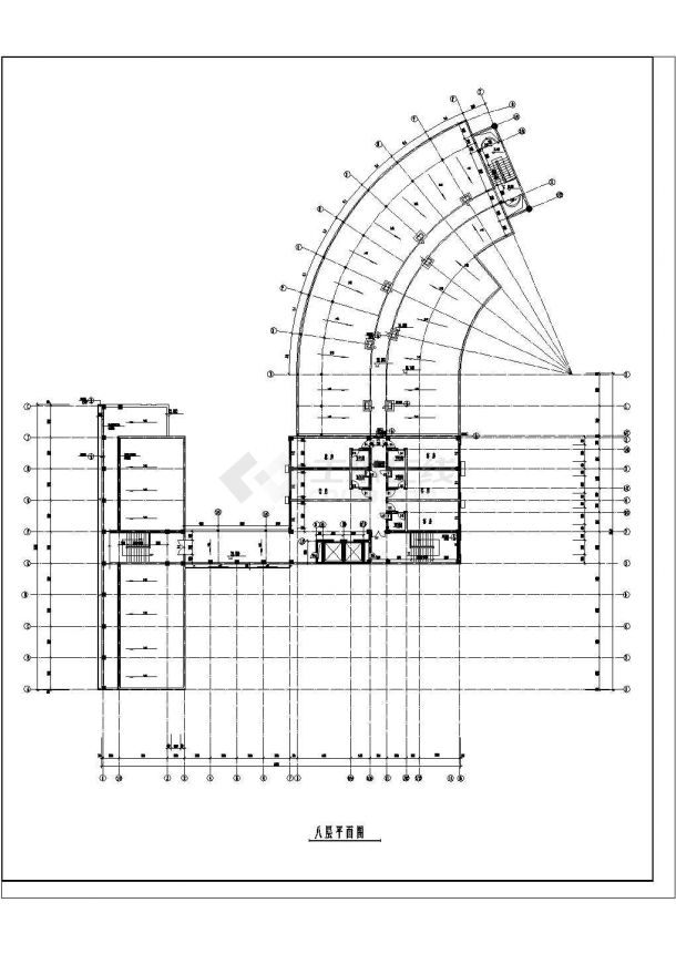 八层酒店建筑全套cad施工设计图-图二