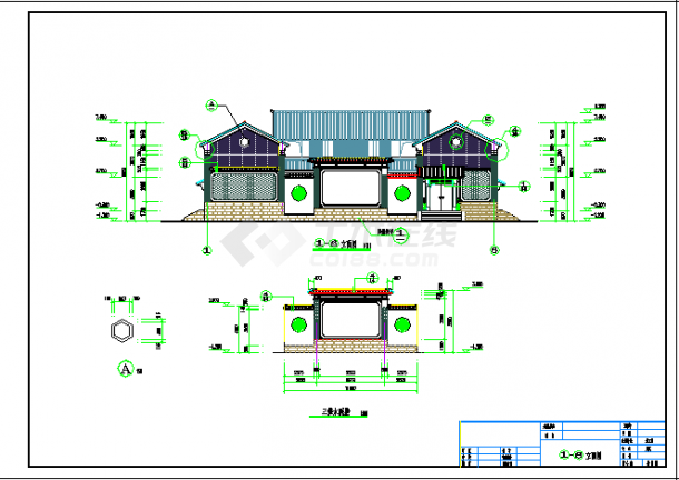 某民居式餐厅建筑CAD设计施工图-图一