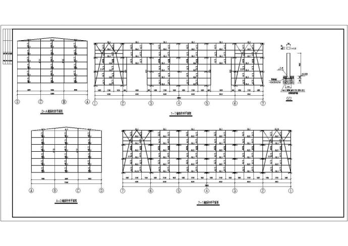 某地单层门式钢架仓库结构施工图纸_图1