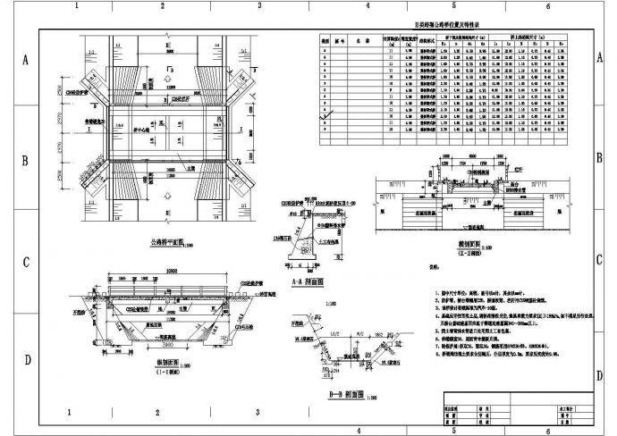 某水利工程跨渠道公路桥和人行桥结构钢筋图_图1