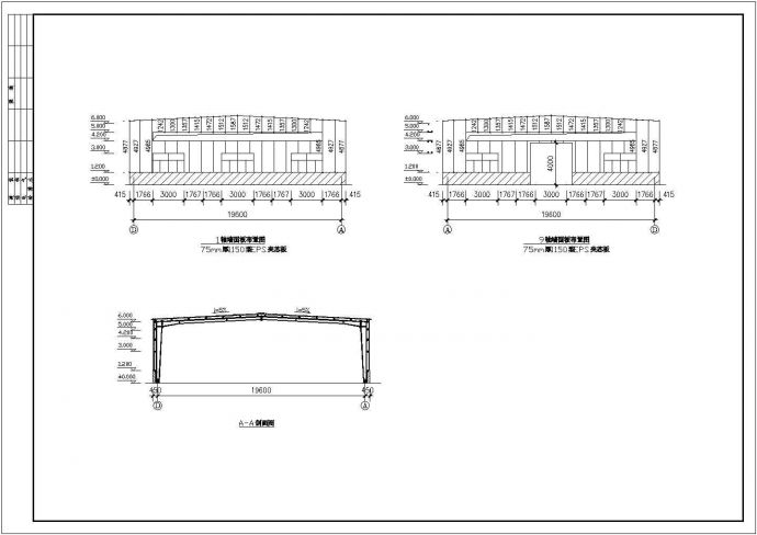 某地单层轻型门式钢架厂房结构施工图_图1