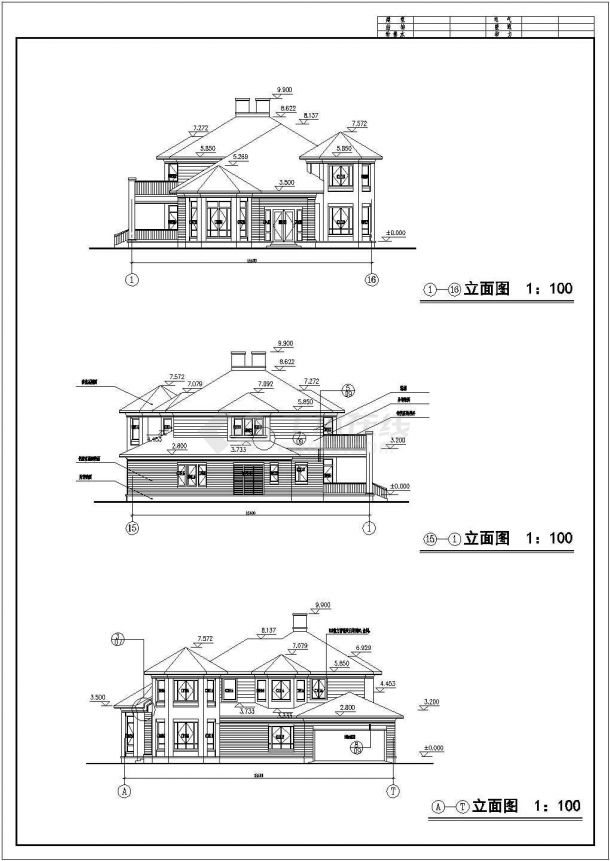 某地二层别墅建筑方案规划设计施工图-图一