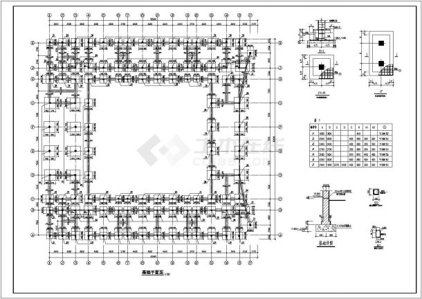 某地5层框架结构教学楼结构设计施工图-图一