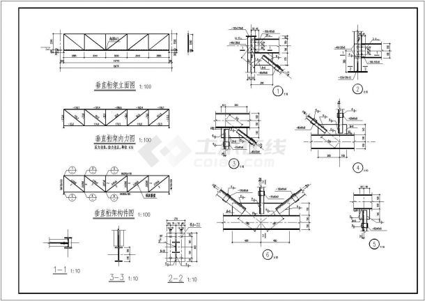 某地钢桁架结构通廊结构设计施工图-图一