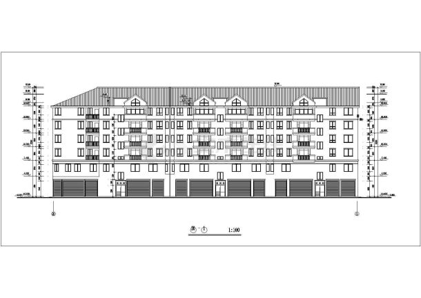 某地小区六层商业住宅楼建筑设计图-图二