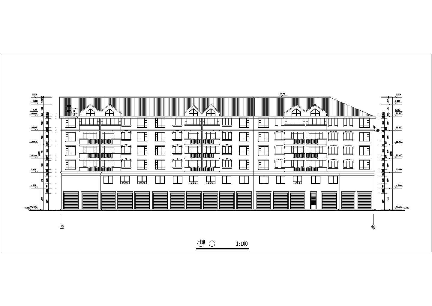 某地小区六层商业住宅楼建筑设计图