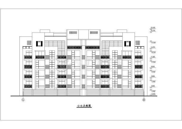 某住宅区五层单身公寓楼建筑设计图-图二