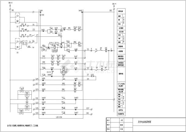 某异步电动机电气控制CAD设计图纸-图一