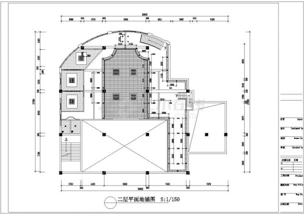 某著名酒店装修设计cad方案图纸-图二