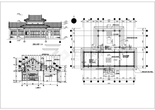 某地仿古建筑设计施工详细CAD图纸-图一