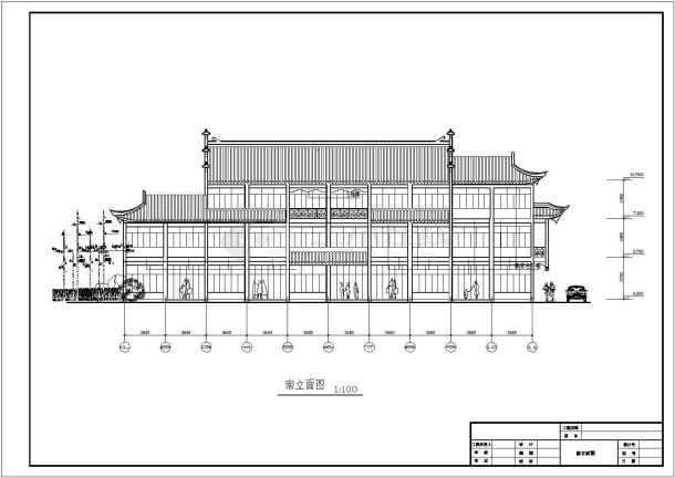 某地仿古代古建筑设计施工CAD详图-图二