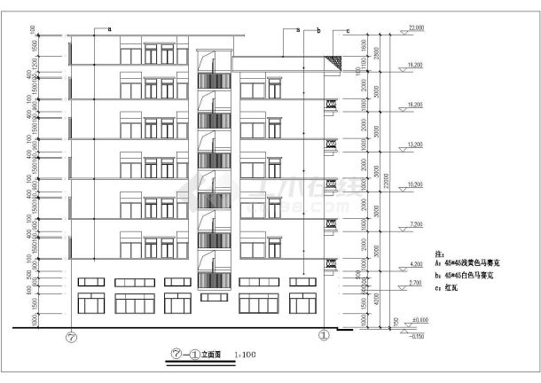 某地六层居民出租屋住宅建筑设计图-图二