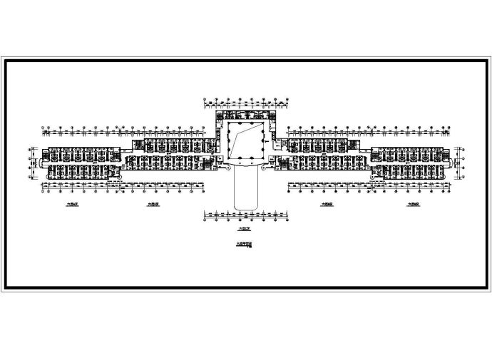 某一字型大型酒店建筑cad平面图_图1
