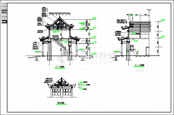 某地区修补长城古建cad图纸全套-图二