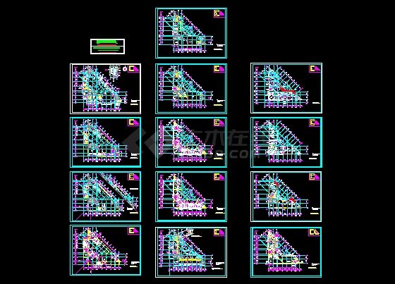 写字楼建筑平立剖面图-图一