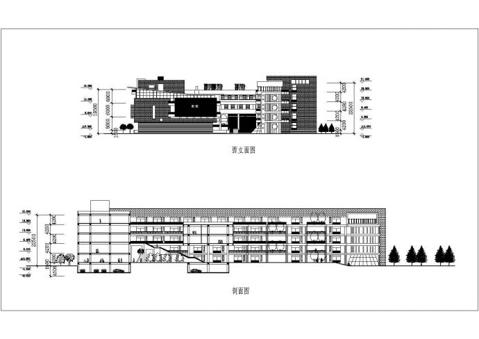某大学教学楼建筑设计cad施工方案图_图1