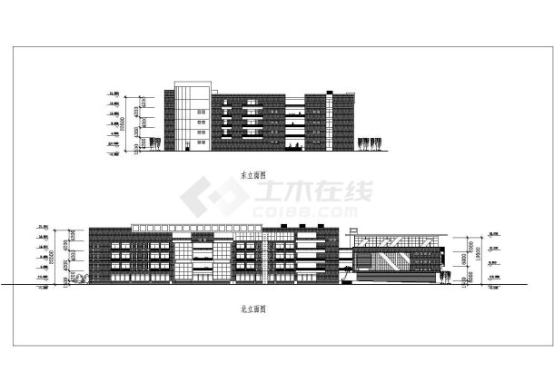 某大学教学楼建筑设计cad施工方案图-图二