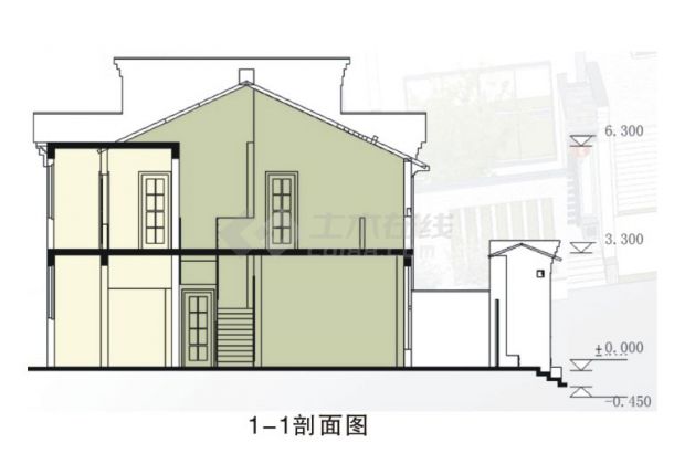 126平方米砖混结构粤北新农村设计cad图，含设计说明-图一