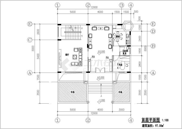 某地小型三层独栋欧式别墅建筑方案图-图二