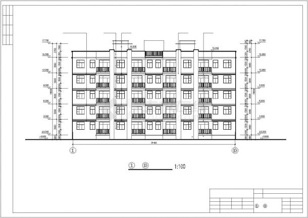 某地大型详细的五层外廊式宿舍建筑施工图-图二