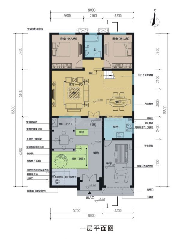 250平方米三层框架结构单家独院式住宅设计cad图-图一