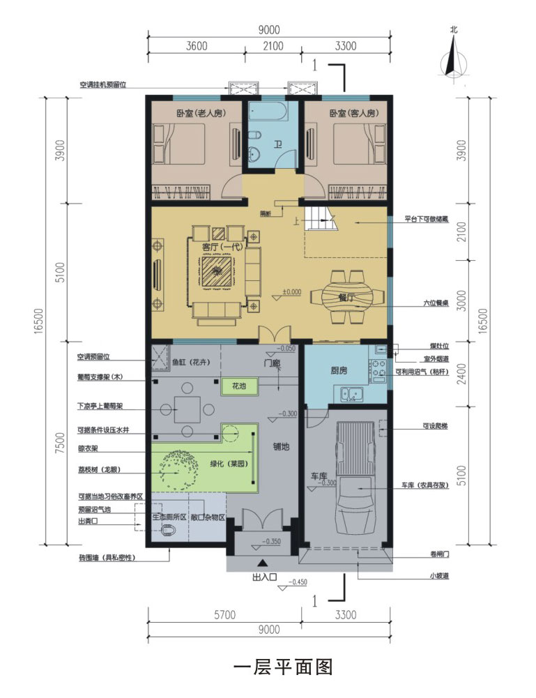250平方米三层框架结构单家独院式住宅设计cad图