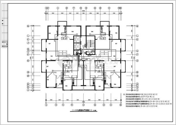 某地区17层住宅电气全整套CAD施工图纸-图一