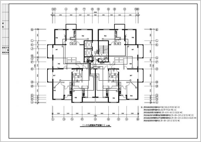 某地区17层住宅电气全整套CAD施工图纸_图1