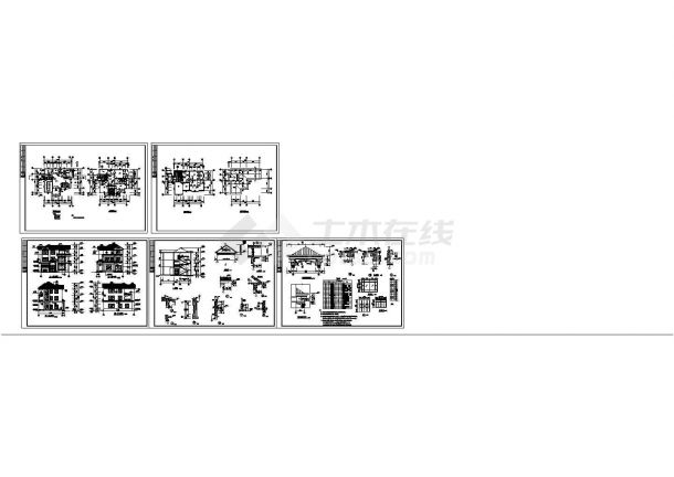 长13米宽12米3层359.9平米别墅建筑设计施工图-图一