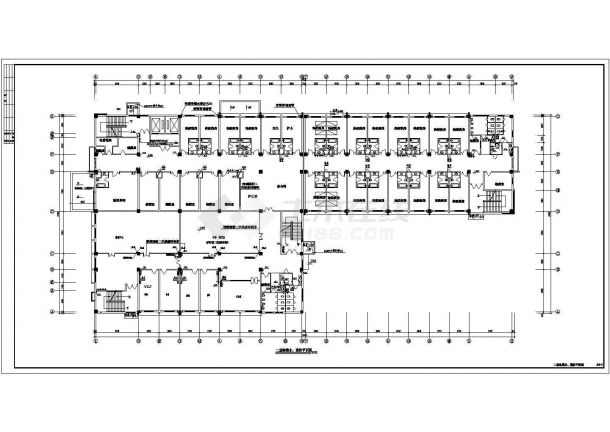 某六层中医院建筑楼给排水cad施工设计图-图二