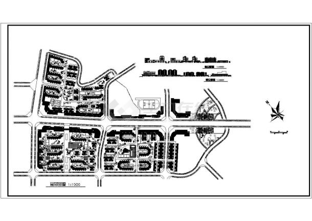 陕西省某城市居住小区规划平面设计图-图一