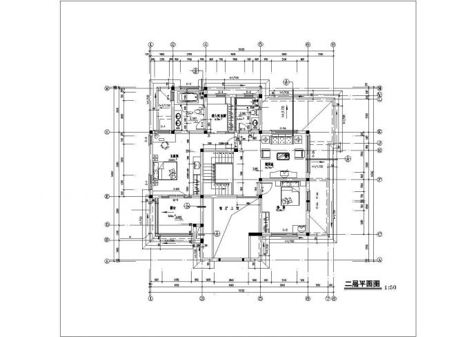 比较实用的两层独栋别墅建筑方案设计图_图1