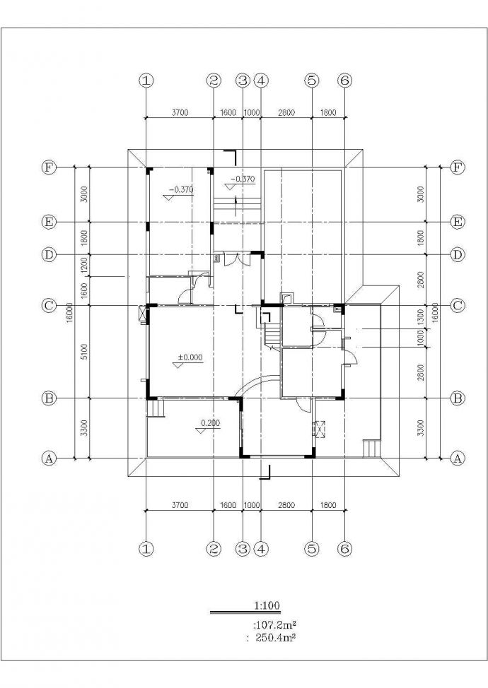 某地小型三层度假别墅建筑扩初图（共8张）_图1