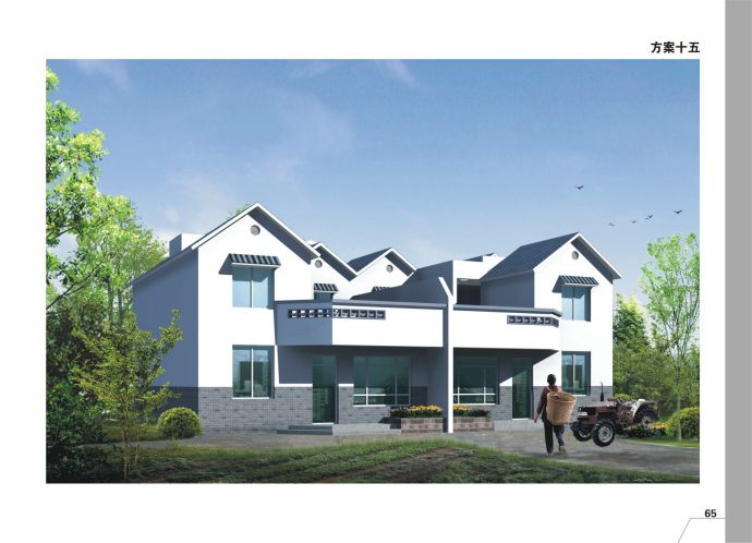 179平方米砖混结构农村住宅设计cad图，含效果图_图1