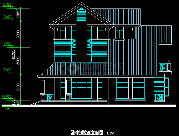 经典的双拼别墅建筑施工图纸（全套）-图二