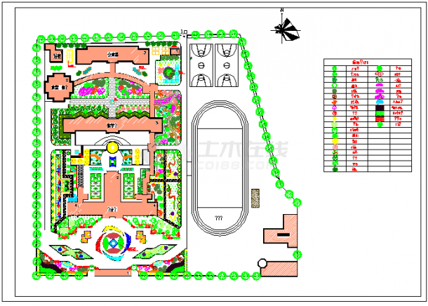 校园绿化规划设计平面图-图一