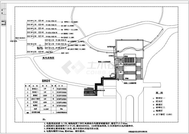 某地大型详细的公园园林施工图（标注详细）-图一