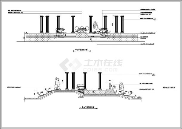 某地小型简单的广场景观园林施工图-图一