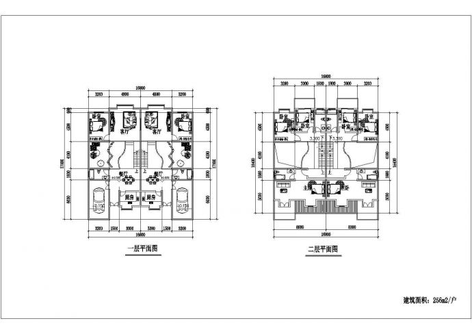 某地小型三层双拼中式别墅建筑方案图_图1