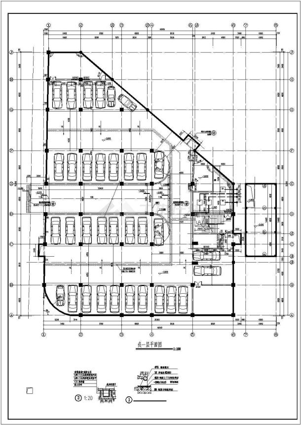 某地大型详细实用的超市建筑设计图-图二