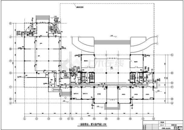 某地区二十一层框架结构科研楼给排水消防设计图-图一