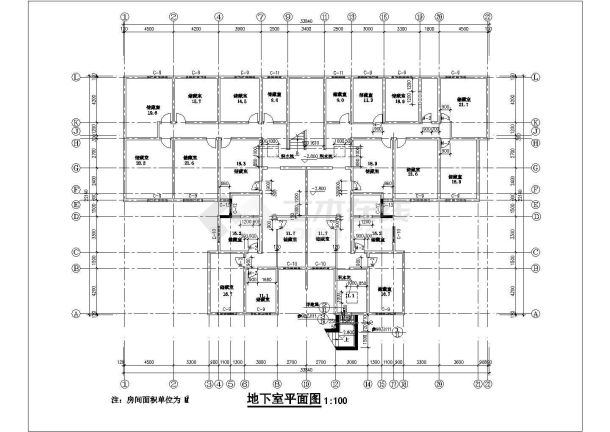 陕西省某城市6层住宅楼建筑平面图-图一